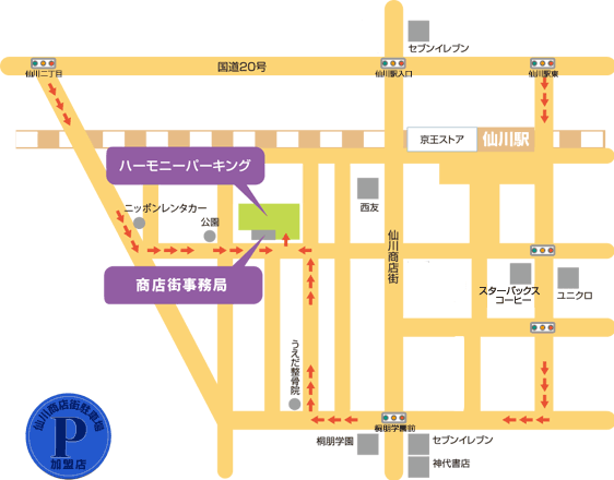 画像；仙川駐車場MAP
