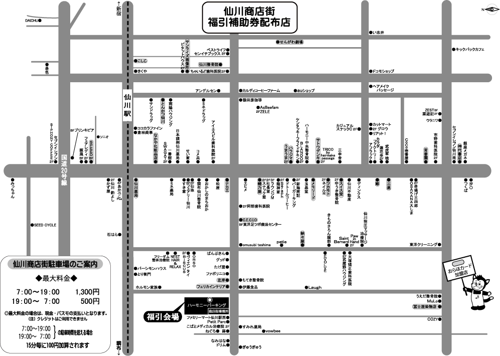 福引補助券配布店舗及び福引会場