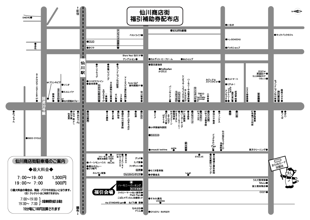 福引補助券配布店舗及び福引会場